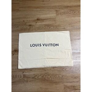 Louis Vuitton Cream Cotton Dust Bag Flap Closure 21.5x15 Large Handbag Storage